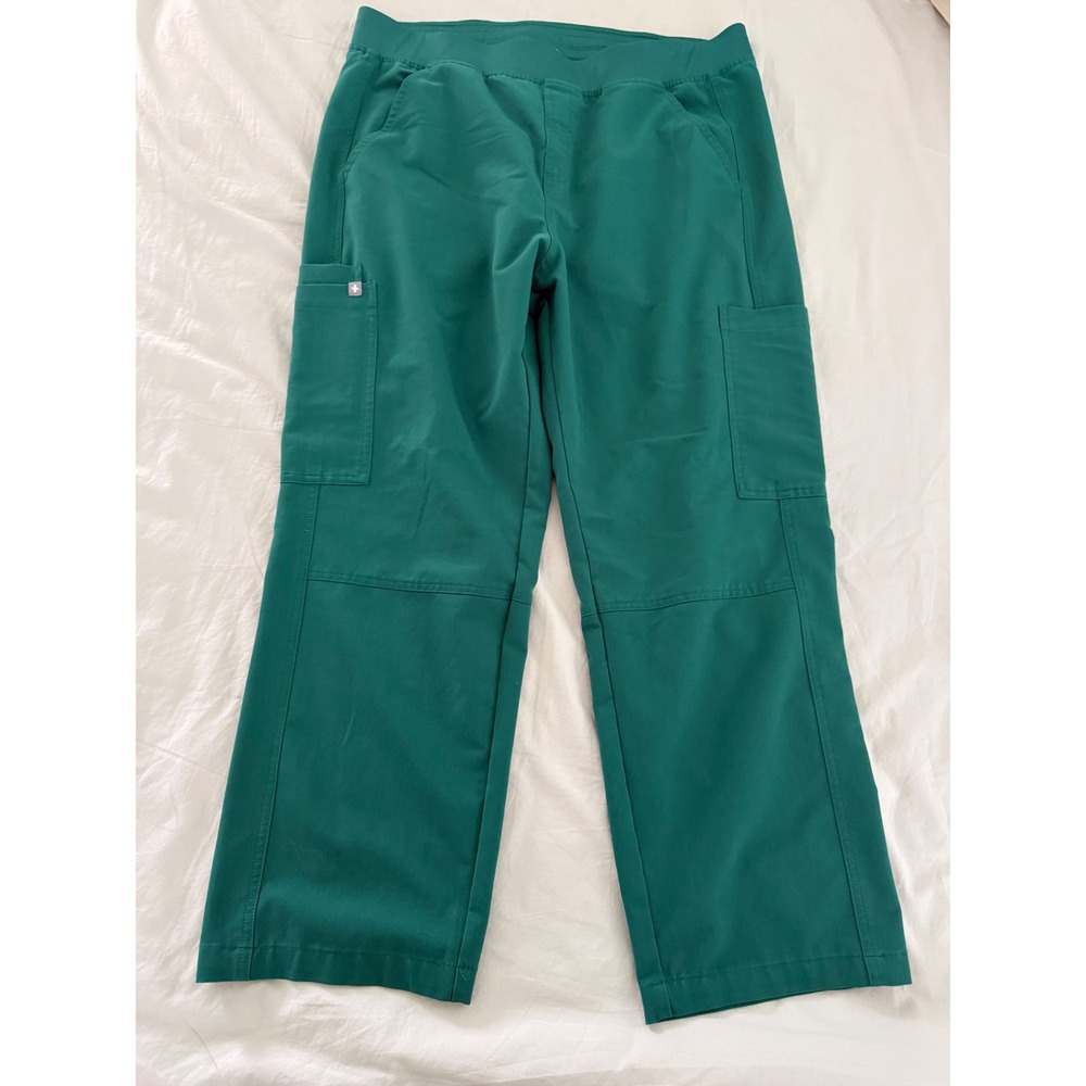 FIGS Technical Collection Scrub Pants‎ XL Teal Green Cargo Stretch